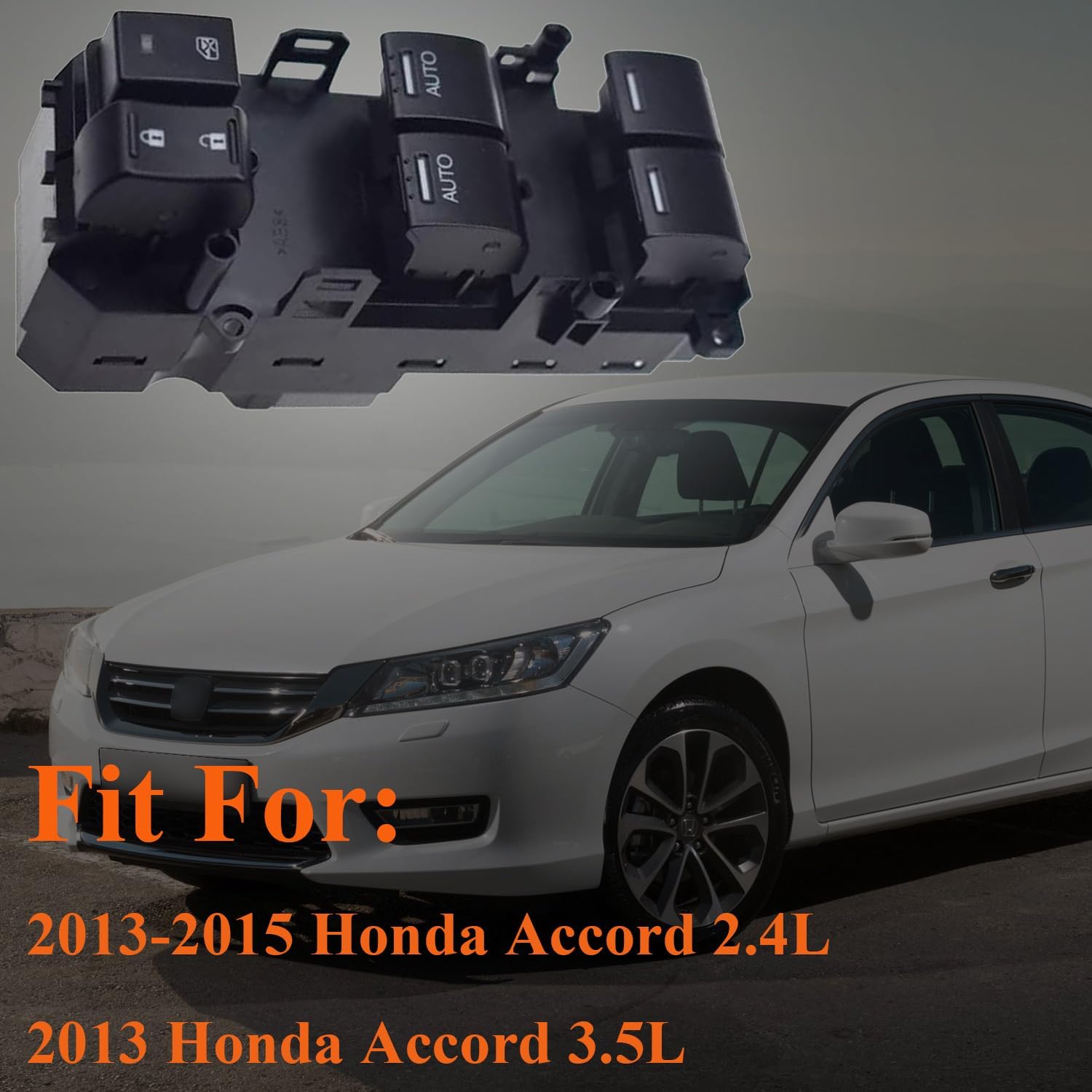 Front Left Driver Side Master Window Switch Compatible with Honda Accord Sedan EX-L 2013 2014 2015 2016 2017, Replace OE 35750T2AA01,35750-T2A-A01 | Fit for Driver Side Double Auto Switch Button