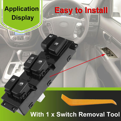 93570-2B100 Front Left Power Control Window Switch Driver Compatible with 2007-2011 Hyundai Santa Fe CM Replace OE 93570-2B730 Driver Side Electric Master Window Switch Fit for Santa Fe CM 2007-2011