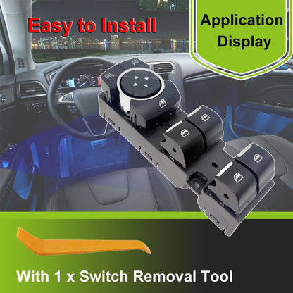 Front Left Power Control Window Switch Compatible with Ford Fusion 2013 2014 2015 2016 2017 Replace OE SW-7339-1X DG9Z14529AA, Driver Side Electric Window Switch Fit for Fusion 2013-2017