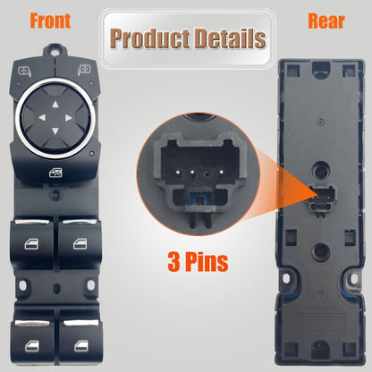 Front Left Power Control Window Switch Compatible with Ford Fusion 2013 2014 2015 2016 2017 Replace OE SW-7339-1X DG9Z14529AA, Driver Side Electric Window Switch Fit for Fusion 2013-2017