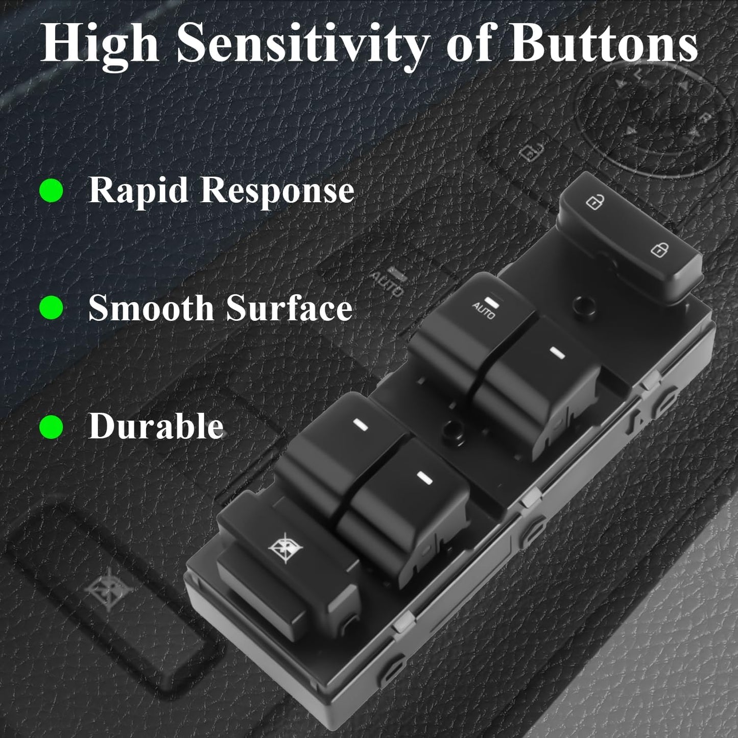 Front Left Driver Side Power Window Master Switch Fit for Hyundai Sonata 2015 2016 2017 2018 2019 Replace OEM 93570-C1000 for Power Window Control Switch Button Compatible for 2015-2019 Hyundai Sonata