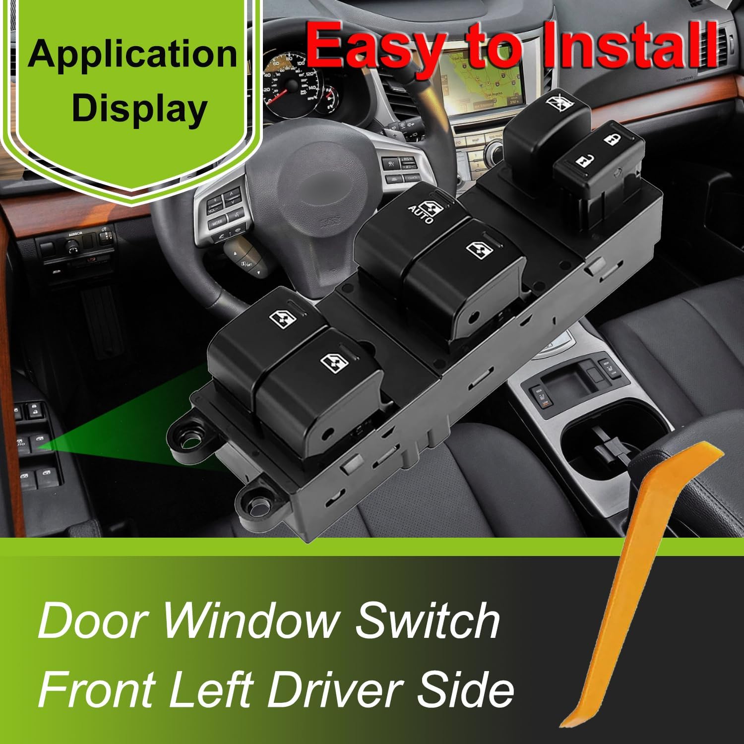Power Window Control Switch fit for 2013-2015 Subaru Outback, Replace OEM 83071-AJ240, Front Left Driver Side Power Window Master Control Switch Button 13-15