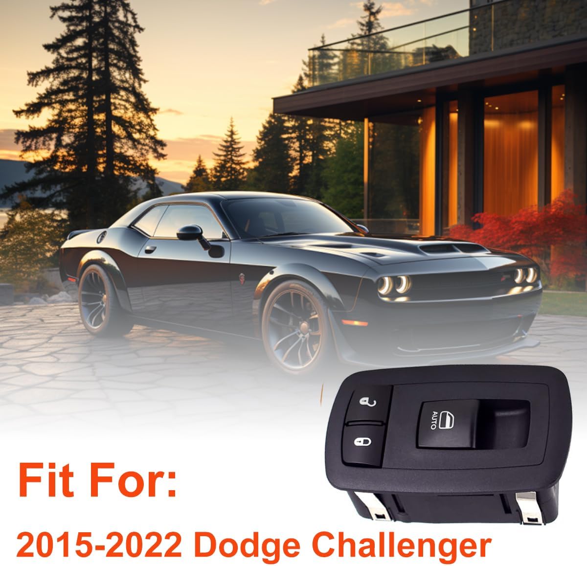 68183751AA Power Window Control Switch Front Right Passenger Side Compatible with Dodge Challenger 2015-2022 Replace # 68183751AB Replacement for Right Side Electric Window Switch for Challenger 15-22